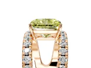 Solitaire Engagement Ring Setting for Fancy Yellow Radiant Cut Center with Wide-Open Split Shank and Prong Head in Rose Gold