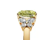 Solitaire Engagement Ring Setting for Fancy Yellow Radiant Cut Center with Marquise Flower Shoulders and Prong Head in Yellow Gold