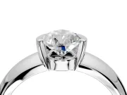 Tension Engagement Ring Setting for Pear-Shaped Center with Wide Flat Band and Tension Head in White Gold