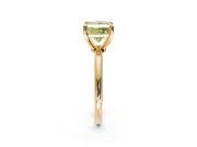 Minimalist Solitaire Engagement Ring Setting for Fancy Yellow Princess Cut Center with Thin Band and Prong Head in Yellow Gold