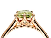 Solitaire Engagement Ring Setting for Fancy Yellow Radiant Cut Center with Cathedral Band and Prong Head in Rose Gold
