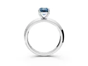 Solitaire Engagement Ring Setting for Fancy Blue Emerald Cut Center with Wide Knife Ridge Band and Prong Head in Platinum