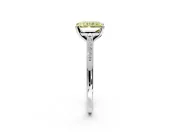 Solitaire Engagement Ring Setting for Fancy Yellow Radiant Cut Center with Channel Accents and Prong Head in Platinum