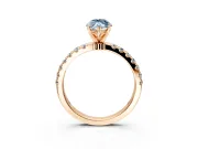 Open Basket Engagement Ring Setting for Fancy Blue Marquise Center with Pave Band and Prong Head in Rose Gold