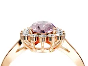 Starburst Halo Engagement Ring Setting for Fancy Pink Pear-Shaped Center with Flat Cathedral Band and Prong Head in Rose Gold