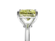 Minimalist Solitaire Engagement Ring Setting for Fancy Yellow Radiant Cut Center with Thin Band and Prong Head in Sterling Silver