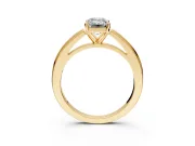 Solitaire Engagement Ring Setting for Emerald Cut Center with Flat-Sided Plain Band and Prong Head in Yellow Gold