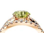 Solitaire Engagement Ring Setting for Fancy Yellow Round Cut Center with Wide-Open Split Shank and Prong Head in Rose Gold