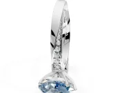 Side Accent Engagement Ring Setting for Fancy Blue Pear-Shaped Center with Accent Shoulders and Prong Head in White Gold