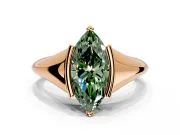 Tension Engagement Ring Setting for Fancy Green Marquise Center with Wide Tapered Band and Tension Head in Rose Gold