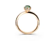Solitaire Engagement Ring Setting for Fancy Green Marquise Center with Fine Pave Band and Prong Head in Rose Gold
