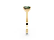 Solitaire Engagement Ring Setting for Fancy Green Cushion Cut Center with Tapered Shoulders and Prong Head in Yellow Gold