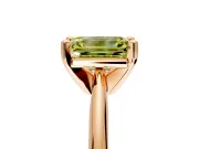 Solitaire Engagement Ring Setting for Fancy Yellow Emerald Cut Center with Knife Ridge Band and Claw Prong Head in Rose Gold