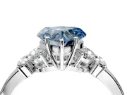 Solitaire Engagement Ring Setting for Fancy Blue Heart-Shaped Center with Marquise Flower Shoulders and Prong Head in Sterling Silver