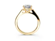 Solitaire Engagement Ring Setting for Princess Cut Center with Channel Accents and Prong Head in Yellow Gold