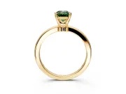 Solitaire Engagement Ring Setting for Fancy Green Emerald Cut Center with Plain Band and Tulip Prong Head in Yellow Gold
