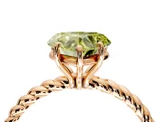 Solitaire Engagement Ring Setting for Fancy Yellow Heart-Shaped Center with Plain Twisted Rope Band and Prong Head in Rose Gold