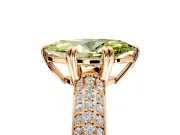 Solitaire Engagement Ring Setting for Fancy Yellow Marquise Center with Multi-Row Pave Accents and Basket Head in Rose Gold