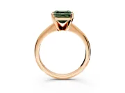 Solitaire Engagement Ring Setting for Fancy Green Asscher Cut Center with Knife Ridge Band and Claw Prong Head in Rose Gold