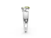 Tension Engagement Ring Setting for Fancy Yellow Heart-Shaped Center with Wide Flat Band and Tension Head in White Gold