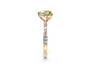 Solitaire Engagement Ring Setting for Fancy Yellow Heart-Shaped Center with Pave Accents and Prong Head in Rose Gold
