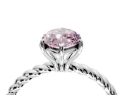 Solitaire Engagement Ring Setting for Fancy Pink Marquise Center with Plain Twisted Rope Band and Prong Head in White Gold