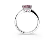 Solitaire Engagement Ring Setting for Fancy Pink Princess Cut Center with Channel-Set Accent Band and Prong Head in White Gold