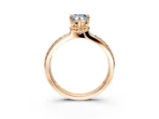 Solitaire Engagement Ring Setting for Fancy Blue Pear-Shaped Center with Raised Channel Band and Prong Head in Rose Gold