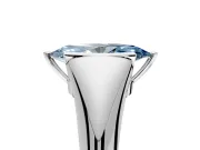Tension Engagement Ring Setting for Fancy Blue Marquise Center with Wide Tapered Band and Tension Head in Platinum