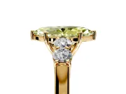 5 Stone Engagement Ring Setting for Fancy Yellow Marquise Center with Equal Close-Set Accents and Prong Head in Yellow Gold