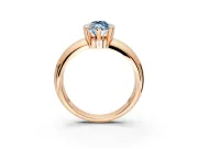 Tension Engagement Ring Setting for Fancy Blue Marquise Center with Wide Flat Band and Tension Head in Rose Gold
