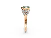 Leaf Cluster Engagement Ring Setting for Fancy Green Pear-Shaped Center with Marquise Accents and Prong Head in Rose Gold
