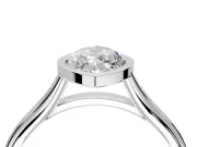 Solitaire Engagement Ring Setting for Marquise Center with V Split Shank and Bezel Head in Platinum