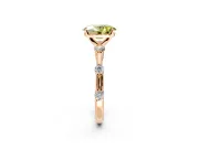 Solitaire Engagement Ring Setting for Fancy Yellow Oval Center with Bezel Station Band and Prong Head in Rose Gold