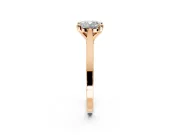 Solitaire Engagement Ring Setting for Cushion Cut Center with Tapered Shoulders and Prong Head in Rose Gold