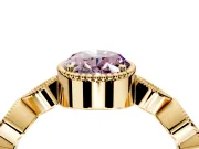 Vintage Station Engagement Ring Setting for Fancy Pink Oval Center with Accents and Prong Head in Yellow Gold