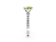 Open Basket Engagement Ring Setting for Fancy Yellow Oval Center with Pave Band and Prong Head in Platinum
