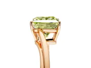 Solitaire Engagement Ring Setting for Fancy Yellow Princess Cut Center with Plain Bypass Twist Band and Prong Head in Rose Gold