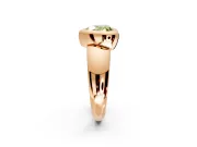 Solitaire Engagement Ring Setting for Fancy Yellow Heart-Shaped Center with Wide Band and Bezel Head in Rose Gold