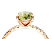 Solitaire Engagement Ring Setting for Fancy Yellow Marquise Center with Fine Pave Narrow Band and Prong Head in Rose Gold