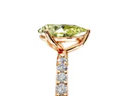 Solitaire Engagement Ring Setting for Fancy Yellow Pear-Shaped Center with Fine Pave Accents and Prong Head in Rose Gold