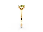 Solitaire Engagement Ring Setting for Fancy Yellow Oval Center with Basket Rail and Prong Head in Yellow Gold