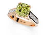 Solitaire Engagement Ring Setting for Fancy Yellow Cushion Cut Center with Channel Band and Double Claw Prong Head in Rose Gold