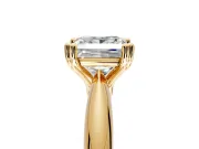 Solitaire Engagement Ring Setting for Princess Cut Center with Reverse Tapered Band and Prong Head in Yellow Gold
