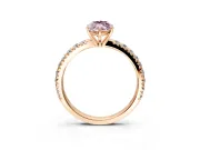 Solitaire Engagement Ring Setting for Fancy Pink Marquise Center with Large Accent Band and Prong Head in Rose Gold
