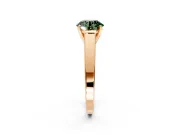 Solitaire Engagement Ring Setting for Fancy Green Round Cut Center with Tapered Split Shoulders and Prong Head in Rose Gold