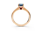 Solitaire Engagement Ring Setting for Fancy Blue Emerald Cut Center with Knife Ridge Band and Claw Prong Head in Rose Gold