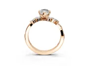 Solitaire Engagement Ring Setting for Marquise Center with Marquise Accent Twist Band and Prong Head in Rose Gold