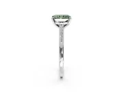 Solitaire Engagement Ring Setting for Fancy Green Radiant Cut Center with Channel Accents and Prong Head in Platinum