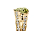Split Shank Engagement Ring Setting for Fancy Yellow Heart-Shaped Center with Pave Split Shank and Prong Head in Yellow Gold
